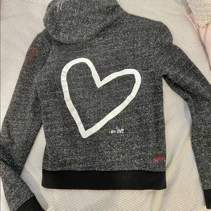 Peace Love World Gray Sweater